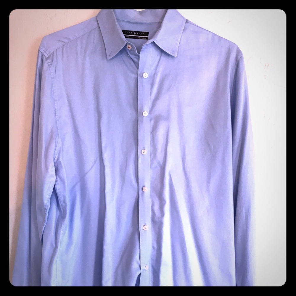 Five four large slim blue dress shirt